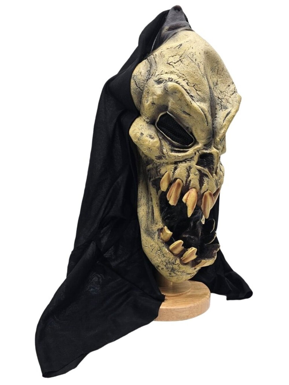 Vintage Y2K Grim Reaper Hood Full Head Mask Evil Scary Ghoul Demon Skeleton PMG